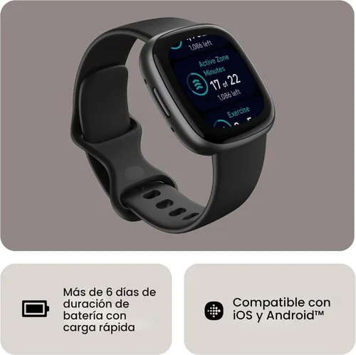 Vista 6 de Fitbit Versa 4 Fitness Smartwatch con Preparación Diaria, GPS, Frecuencia Cardíaca 24/7, Más de 40 Modos de Ejercicio, Seguimiento del Sueño y más