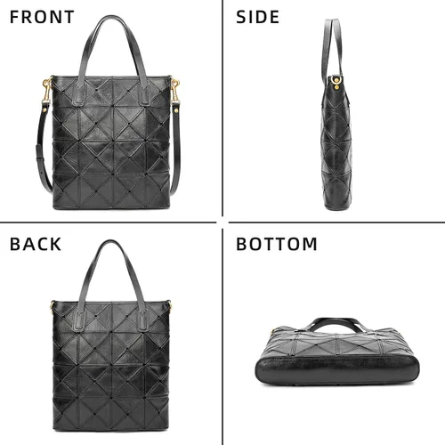 Vista 2 de BRIRT Bolsos de cuero genuino para mujer, bolsos cruzados para mujer