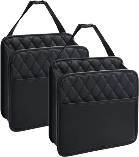 Vista 9 de LXUNYI Organizador de asiento de automóvil, paquete de 2 organizadores de asiento trasero de automóvil impermeables de cuero PU y bolsa