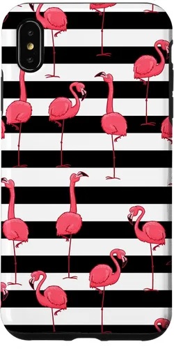 Vista 7 de Funda de regalo para iPhone 13 Flamingo Negro Blanco Rayas Cool Animal Bird Lover