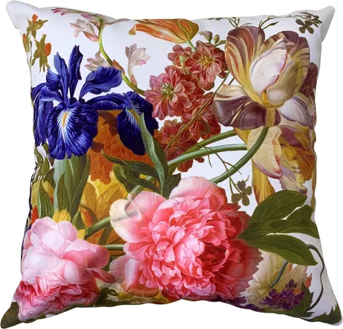 Vista 12 de Funda de cojín floral ligera de lujo, 18 x 18 pulgadas, pintura al óleo retro victoriana de doble cara, fondo negro, flor vibrante, funda de cojín