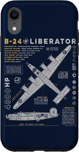 Vista 13 de iPhone 15 B-24 Liberator Consolidated Aircraft B24 Bomber Vintage Case