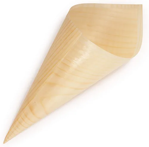 Vista 10 de BambooMN - Conos de madera desechables para alimentos y aperitivos - 3.1" x 1.5" - 100 piezas