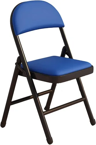Vista 8 de Folding Chairs Silla de escritorio acolchada de poliuretano para muebles, silla de camping, silla de descanso plegable con marco de metal