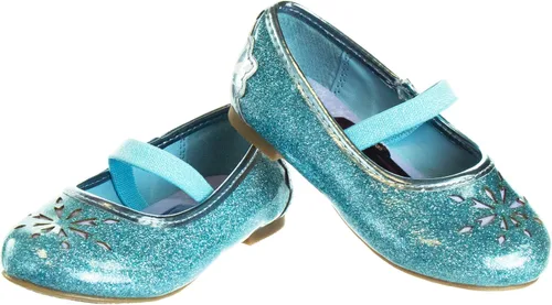 Vista 2 de Disney Frozen Elsa Minnie Mouse - Zapatos planos Mary Jane para niñas, disfraz de princesa de personaje de gelatina para niños, ballet, bailarina