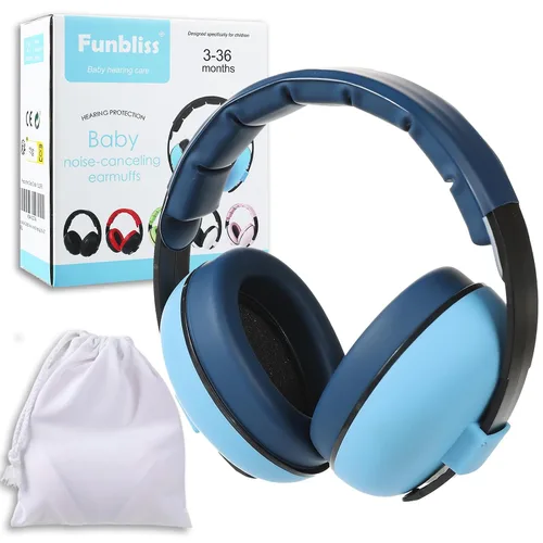 Vista 14 de Funbliss Auriculares de protección auditiva para bebés, color blanco y negro Blanco/Negro