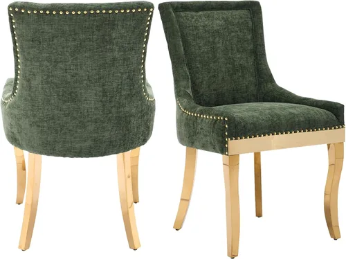 Vista 40 de Aoowow - Juego de 2 sillas laterales tapizadas vintage de tela, sillas de cocina y comedor de estilo campestre con patas de madera maciza y Tela