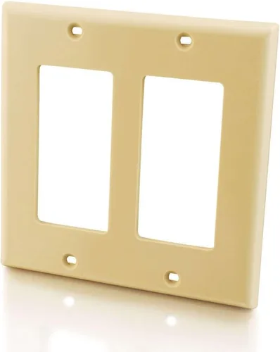 Vista 28 de C2G 03721 Placa de pared Keystone de dos puertos, color blanco