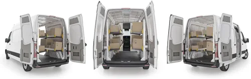 Vista 3 de Ranger Design Delivery Van - Paquete de estantería compatible con Mercedes Sprinter, 144" WB – DLS-19