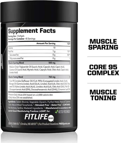 Vista 8 de PMD Sports Ultra Pump Fuel Insanity - Pre entrenamiento - Grape Gusher (30 porciones) Sports Omega Cuts Elite Thermogenic Fat Burner