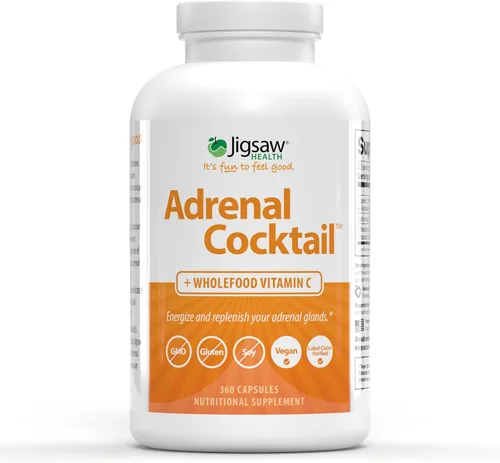 Vista 9 de Jigsaw Health Cóctel suprarrenal con vitamina C de alimentos integrales, 60 porciones
