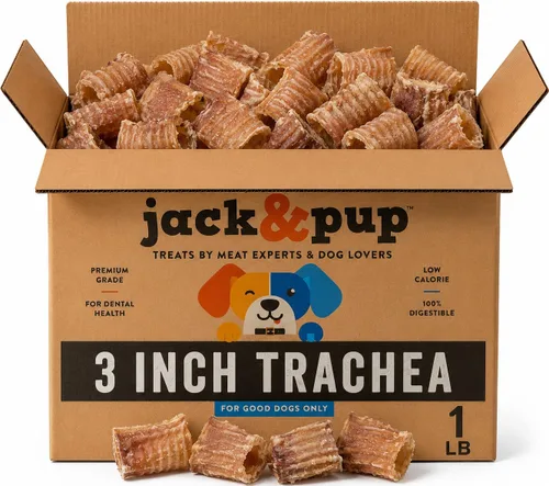 Vista 9 de Jack&Pup - Golosinas masticables de tráquea para perros de 6 pulgadas Golosinas de tráquea de carne de un solo ingrediente para perros
