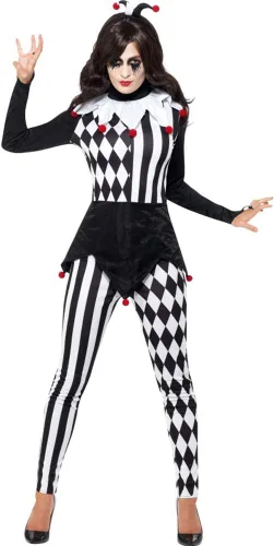 Vista 4 de Smiffys - Disfraz de bufón de Halloween para mujer