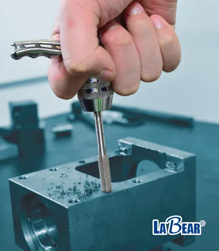 Vista 5 de LABEAR Adaptador de portabrocas intercambiable ajustable DR x M13–M19 de 1/2" – Juego de roscas de servicio pesado para roscado manual Securely