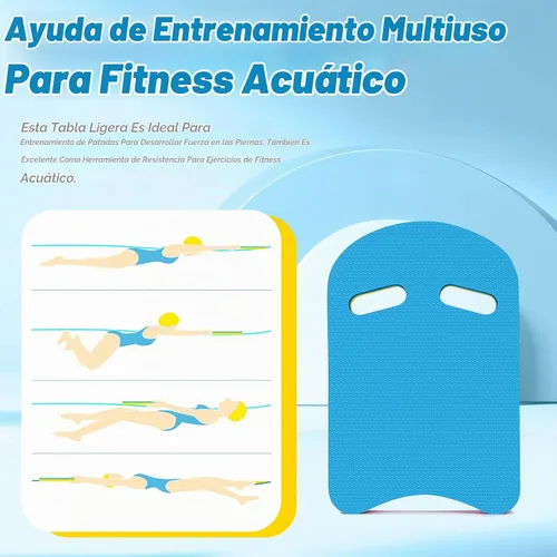 Vista 7 de biguphate Swim Kick Board, 17x11.5in EVA Foam Training Aid Board Azul