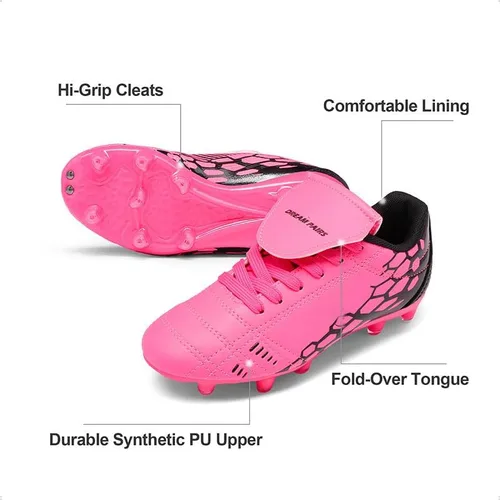 Vista 5 de DREAM PAIRS Zapatos de fútbol para niños y niñas al aire libre para niños pequeños y grandes