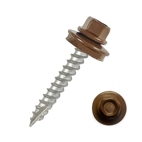Vista 22 de EAGLE 1 Tornillos para Techos de Metal #10 - Tornillos Autorroscantes con Cabeza Hexagonal Pintada y Arandela de Goma EDPM para Metal a Madera