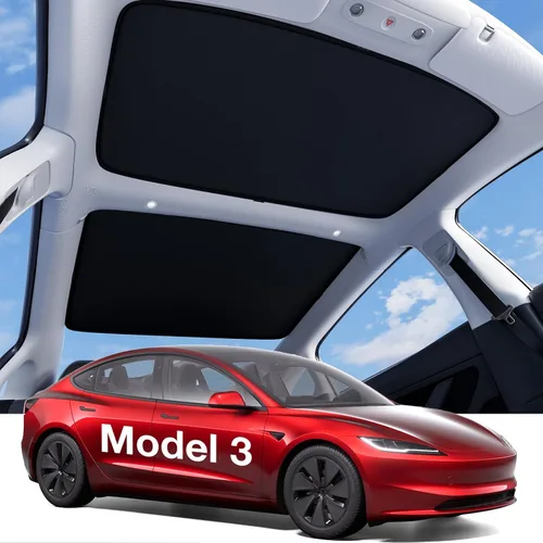 Vista 13 de Wigoo Para Tesla Model Y Accesorios Parasol Techo, Interior Negro