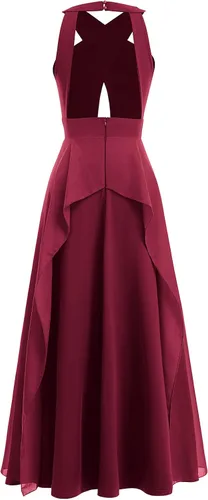 Vista 6 de Vestido largo transformador para mujer vestido de graduación convertible con tirantes delgados para boda cóctel vestido largo