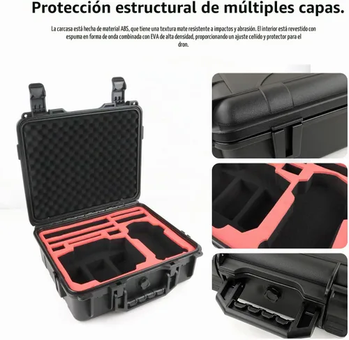 Vista 2 de Estuche rígido para DJI Mavic Air 2/2S Drone, negro, solo funda Compatible con drones DJI Air 2/2S y accesorios, impermeable/a prueba de golpes