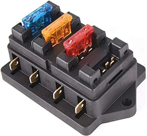 Vista 3 de Car 4 Way Circuit Standard ATO Blade Fuse Box Block Holder 12V/24V+4 Way Fuse