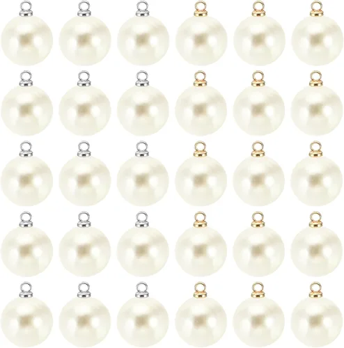 Vista 57 de PATIKIL Abalorio de perlas, 100 cuentas de perlas de imitación de perlas colgantes para bricolaje para hacer joyas, pulseras, aretes, collares Beige