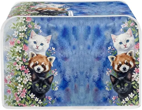 Vista 11 de Funda para tostadora Baxinh con estampado de mariposas y girasoles, 2 rebanadas, bandera americana, cubierta pequeña para electrodomésticos