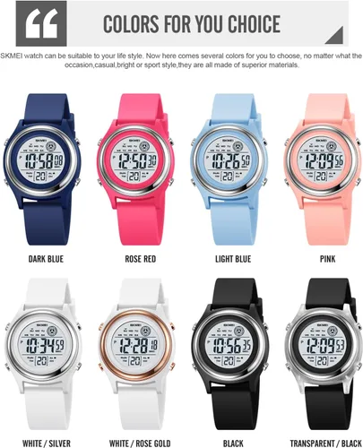 Vista 8 de Gosasa Reloj digital de moda para mujer, reloj multifuncional impermeable deportivo LED para mujer