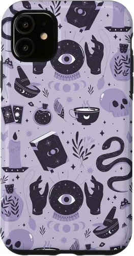 Vista 5 de Funda para iPhone 14 Witch's Essentials Pattern Witchy Design Halloween