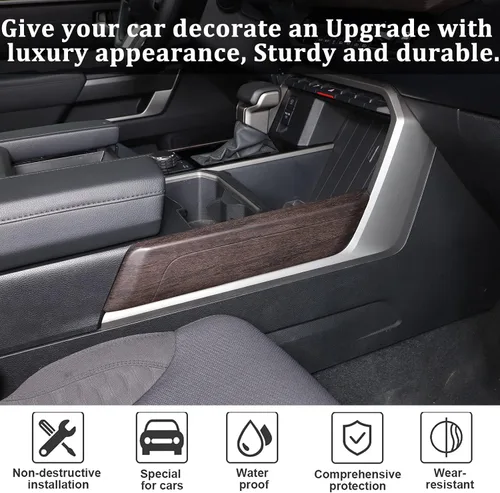 Vista 3 de Cubierta decorativa para panel de engranajes central de automóvil compatible con Toyot @Tundra/Sequoia 2022-2023 Panel de engranajes central