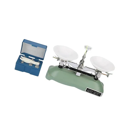 Vista 2 de Balanza mecánica 7.05 oz 0.01 oz precisión de metal verde balanza con pesos para herramientas de educación científica de laboratorio