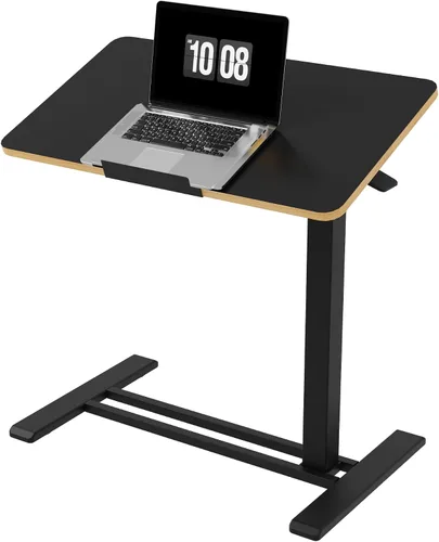 Vista 17 de FLEXISPOT H7 PRO Mesa de pie móvil ajustable para cama con ruedas neumáticas, mesa para laptop portátil, inclinable 90°, carro para computadora