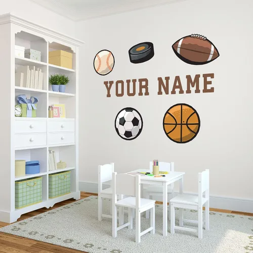 Vista 4 de Oliver's Labels Calcomanía de Pared Personalizada Premium de Tamaño Real para Decoración de Habitación de Niños - Despegar y Pegar, Extraíble
