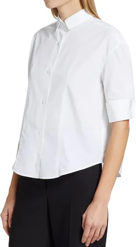 Vista 2 de Camisas de manga corta con botones para mujer, básicas, simples, casuales, para el trabajo, blusas