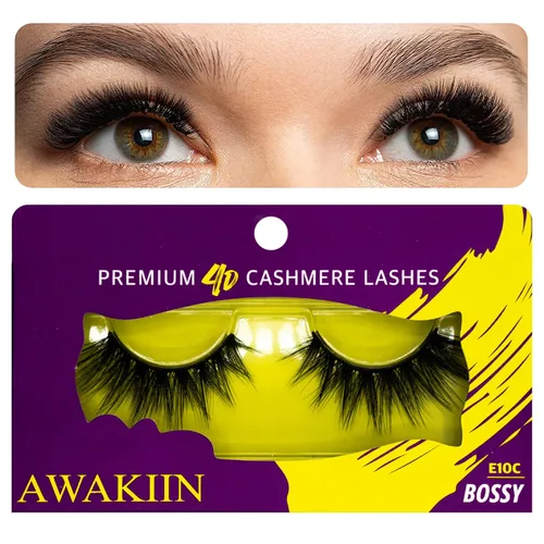 Vista 21 de Extensiones de pestañas postizas naturales de cachemira 4D, autoadhesivas, reutilizables, pestañas largas, de aspecto natural, pestañas esponjosas