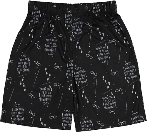 Vista 5 de Harry Potter Intimo - Conjunto de pijama de manga corta para niños grandes Up to No Good Negro