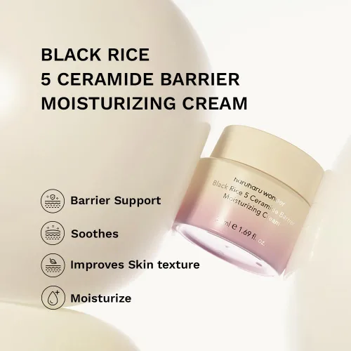 Vista 2 de HARUHARU Wonder Black Rice 5 Ceramide Barrier Crema Hidratante 0.50 fl oz, Reparación de Barrera, Ceramidas, Cuidado de la Piel Seca, Hidratación