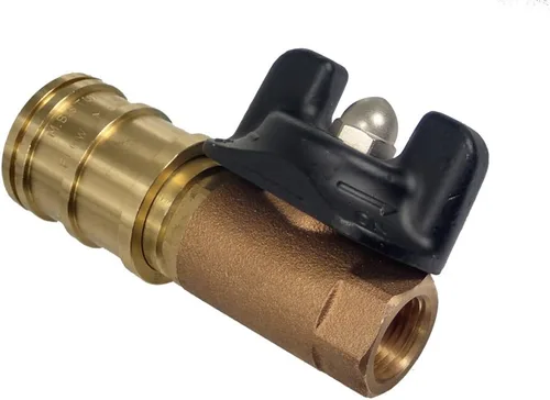 Vista 3 de Válvula de bola de 1/2" de desconexión rápida (Gas Natural o LP) ~ Fabricado en EE. UU