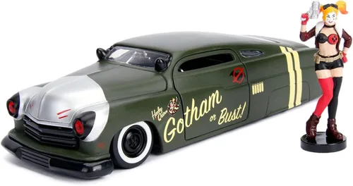 Vista 8 de Jada DC Comics Bombshells Batichica y coche fundido a presión Chevy Corvette 1957, vehículo a escala 1:24 y figura de colección de 2.75 pulgadas