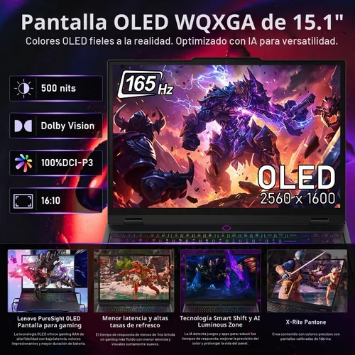 Vista 12 de Lenovo Legion 5 15.1" RTX 5070 Intel Core i9-14900HX Gaming OLED Laptop