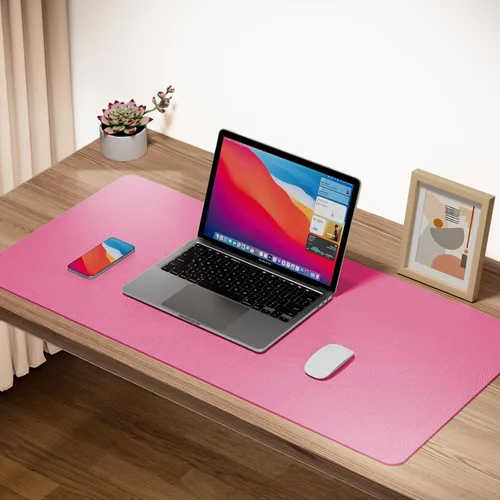 Vista 2 de Boutilon Protector de Cuero para Escritorio, Alfombrilla Antideslizante para Mouse, Alfombrilla de Escritorio para Laptop, Alfombrilla para Mouse