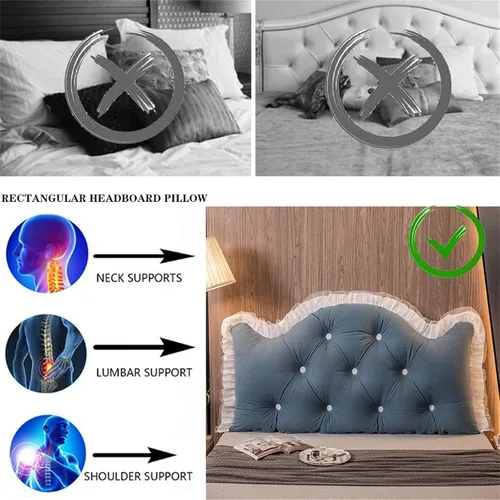 Vista 3 de Almohada para cabecera ZZYK Full King Queen Twin, almohada grande de lectura, almohada de respaldo en forma de cuña para soporte y posicionamiento
