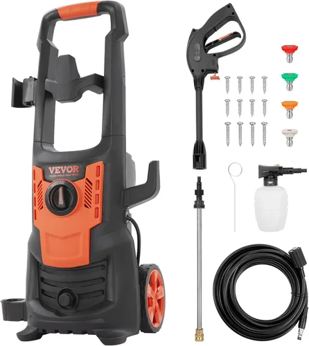 Vista 16 de VEVOR Lavadora a presión eléctrica, máximo 4200 PSI 2.8 GPM, limpiador de alta potencia con cañón de espuma y 4 boquillas para calzadas