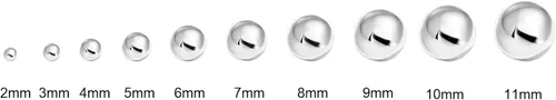 Vista 6 de Silverline Jewelry Aretes de bola de plata de ley 925 0.079 in-0.433 in