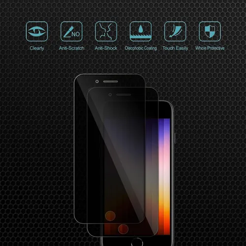 Vista 2 de Paquete de 2 protectores de pantalla de privacidad para iPhone 8 Plus/iPhone 7 Plus, película de vidrio templado, dureza 9H, arañazos, claridad HD