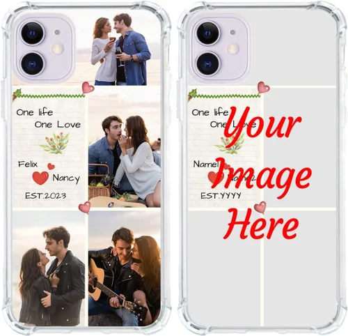 Vista 10 de Funda de teléfono con foto personalizada para iPhone 11, cubierta transparente suave de silicona personalizada con imagen/texto, regalo único