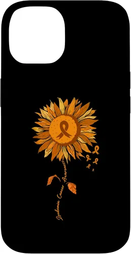 Vista 4 de Funda para iPhone 17 con cinta naranja y girasol de conciencia sobre la leucemia