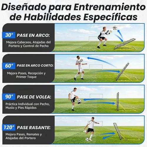 Vista 6 de 4-Angle Soccer Rebounder Net Portable Goal Rebound