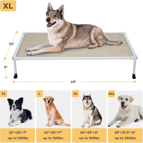 Vista 4 de Veehoo Cama elevada para perros a prueba de masticaciones, cuna elevada para mascotas, malla transpirable, lavable y antideslizante para perros
