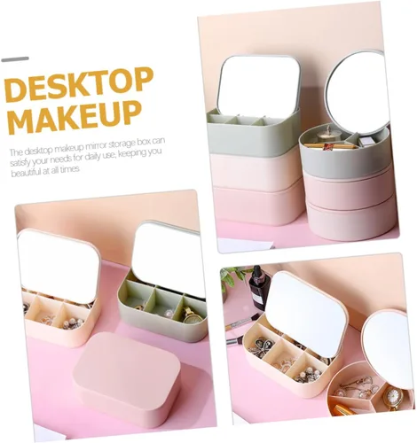 Vista 7 de Beavorty Box Storage vanity mirror cosmetic mirror with storage Jewelry Storage Case vanity mirror with storage joyero para mujer Jewelry Case